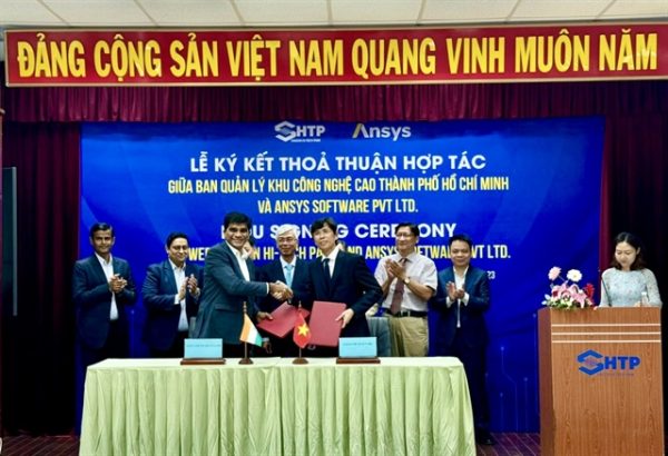 HCM City's Sài Gòn Hi-Tech Park and US-based Ansys Software Pvt Ltd on December 28 signed a MoU to collaborate to foster electronic design expertise and advance the semiconductor industry in Việt Nam. — Photo courtesy of SHTP