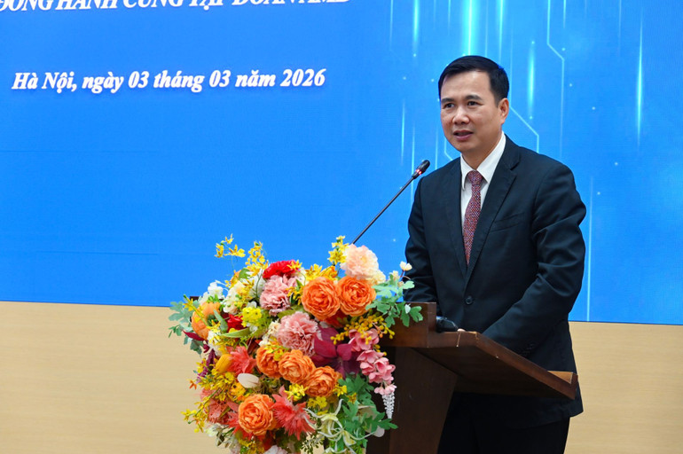 PGS,TS Bùi Thế Duy, Phó Chủ tịch Viện Hàn lâm Khoa học và Công nghệ Việt Nam phát biểu.